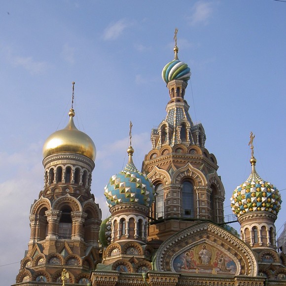 Multi-coloured onion domes and towers